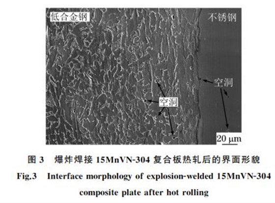 圖３ 爆炸焊接１５MnVNＧ３０４
