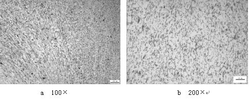 ML16CrSiNi長(zhǎng)托板螺母未熱處理的金相組織，可見(jiàn)變形痕跡