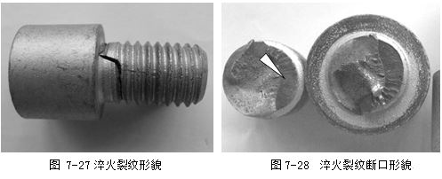 淬火裂紋形貌，淬火裂紋斷口形貌