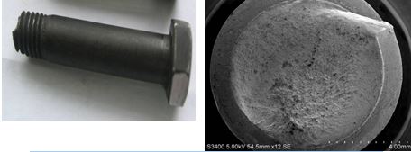 螺栓斷裂位置，螺栓扭斷斷口