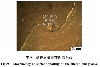 圖９ 螺牙底槽表面剝落形貌